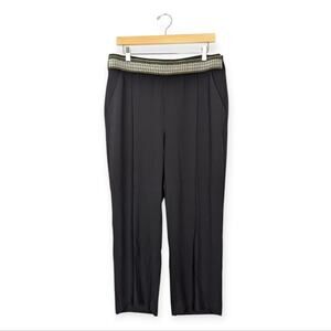 Mos Mosh Black Loey Embroidered Waist Trousers Pants Size 42